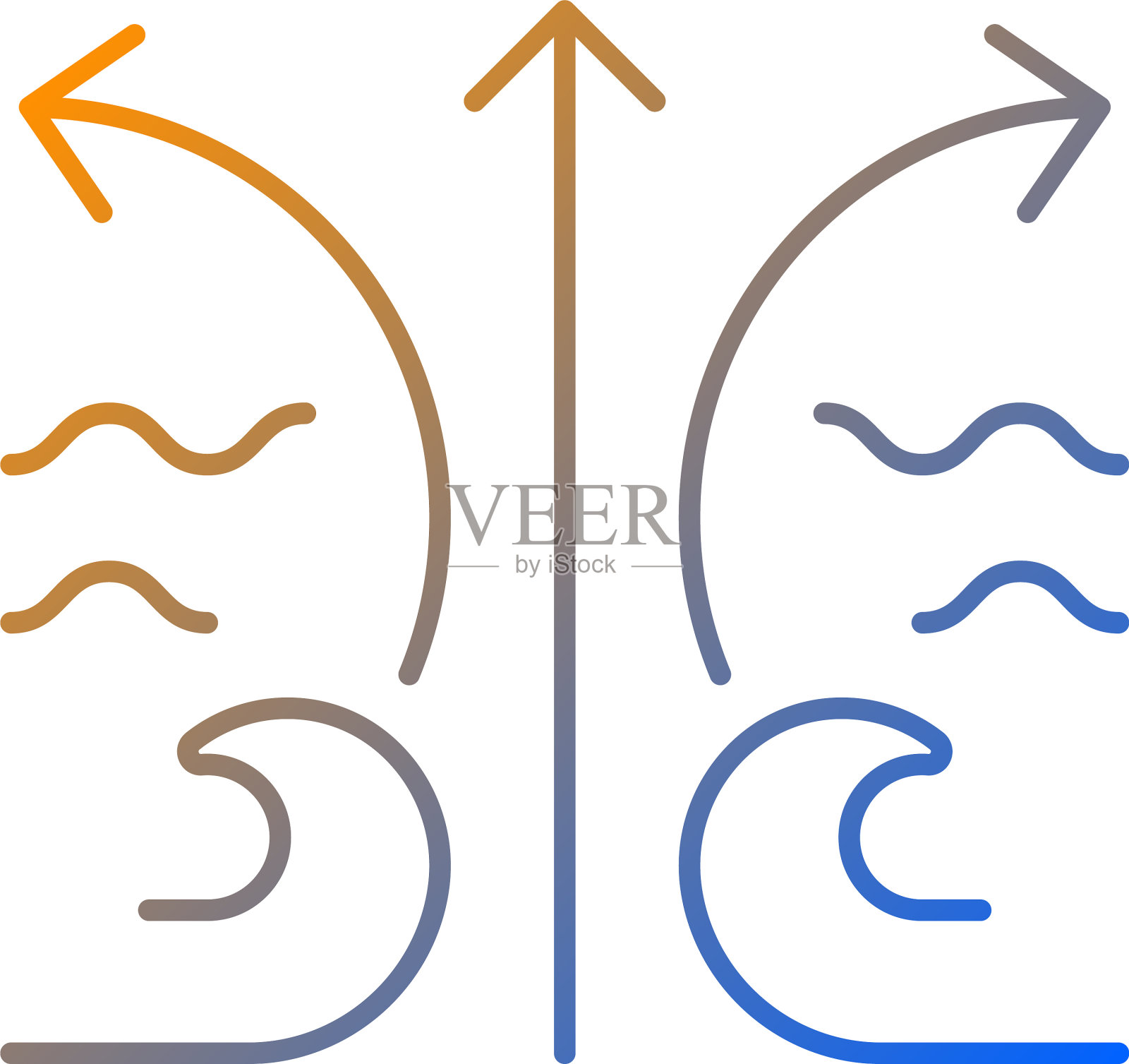 撕裂电流波梯度线性图标图标素材