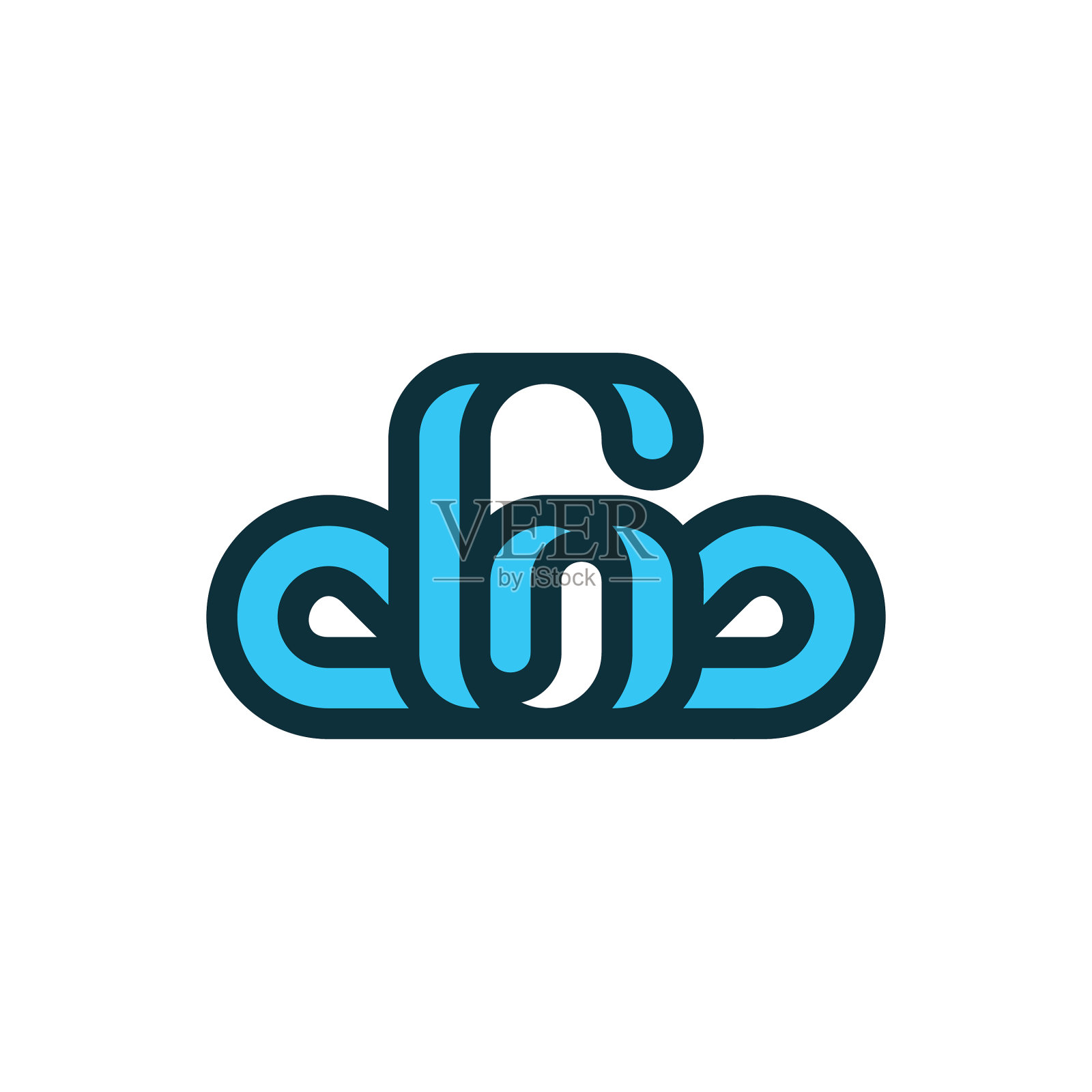 六号或六号云标志设计插画图片素材