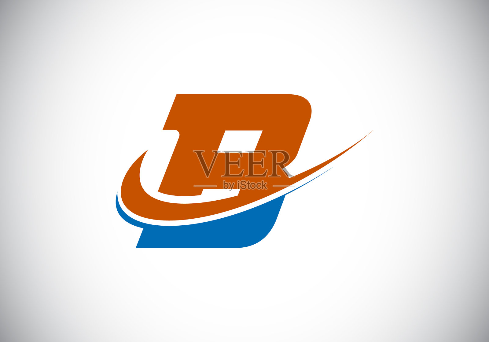 首字母b加上红蓝相间的标志插画图片素材