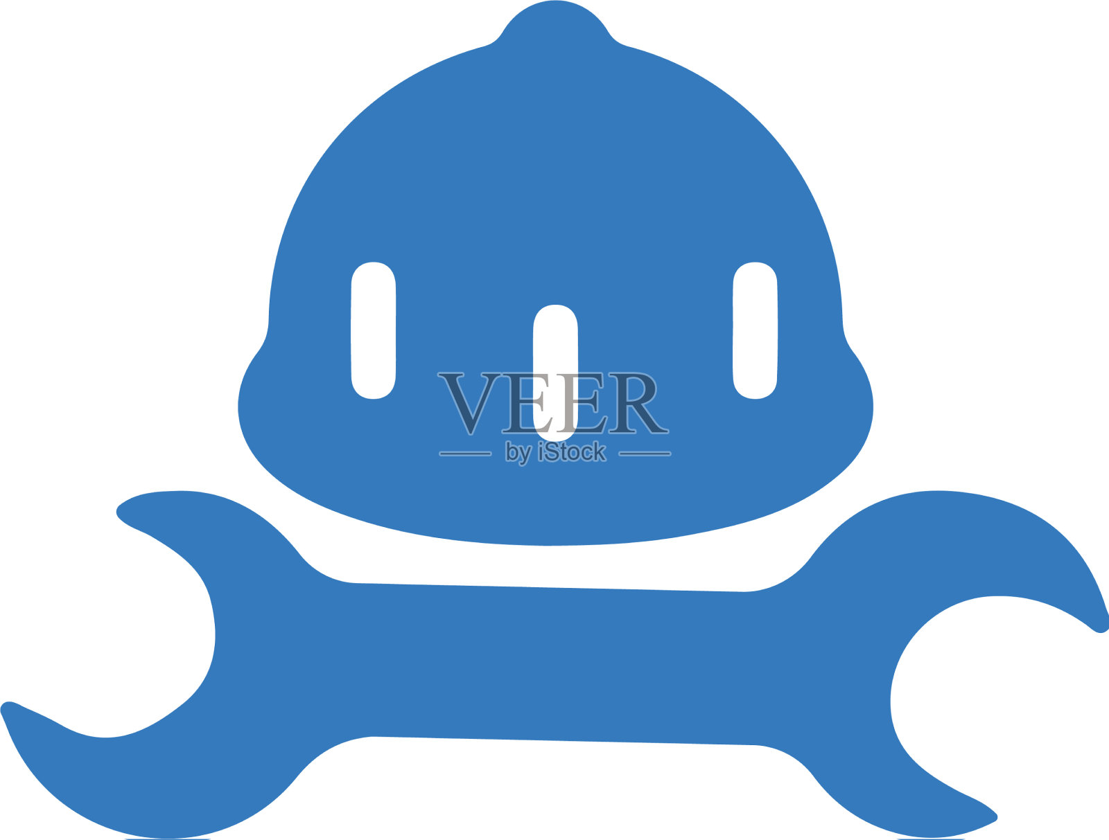 开发设备工程图标蓝色插画图片素材