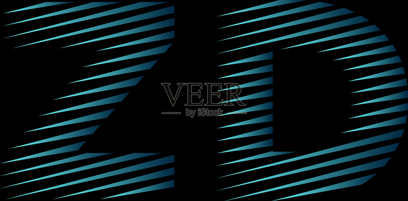 Zd字母线条风格蓝色灯插画图片素材