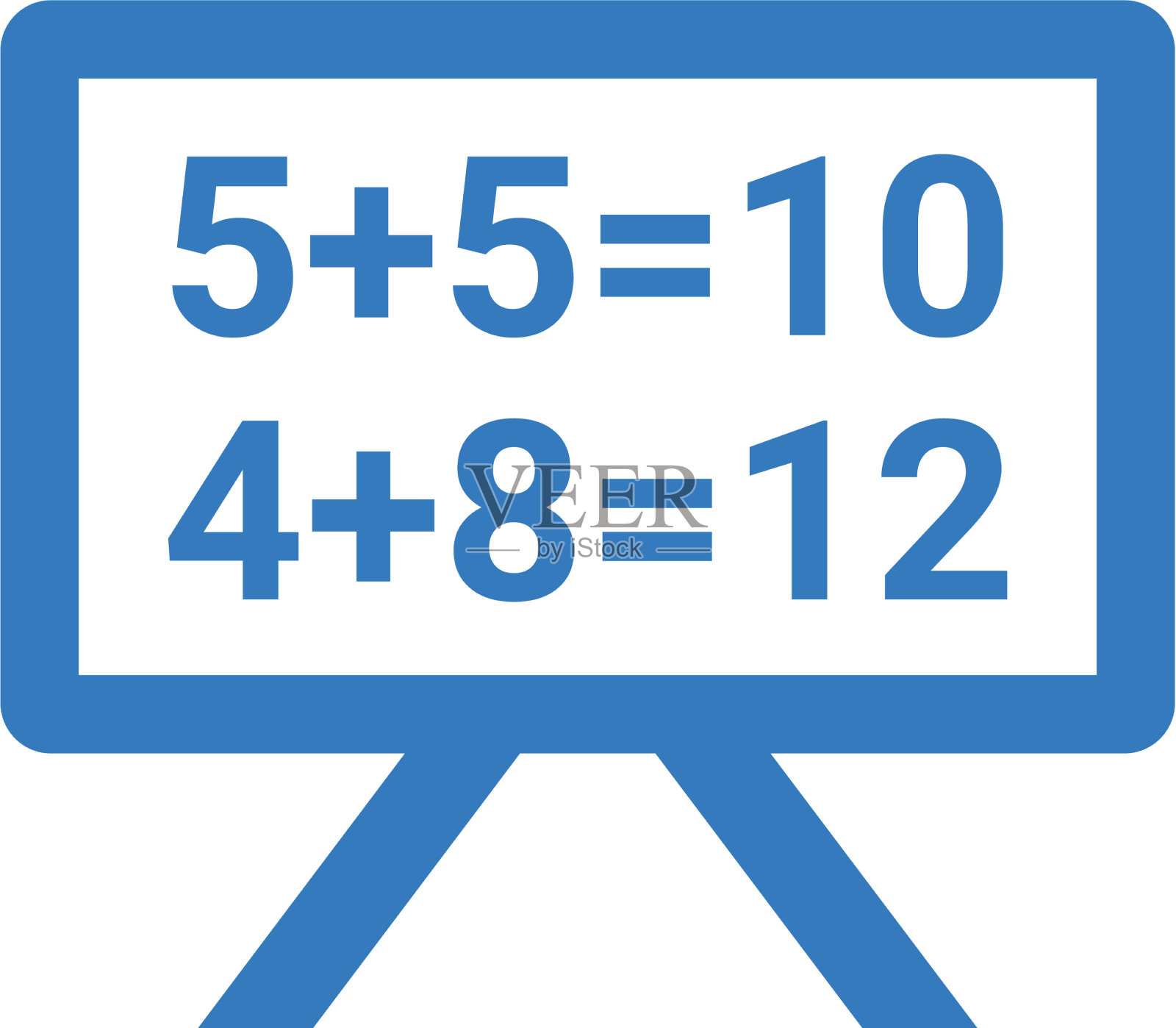 数学图板图标蓝色设计设计元素图片