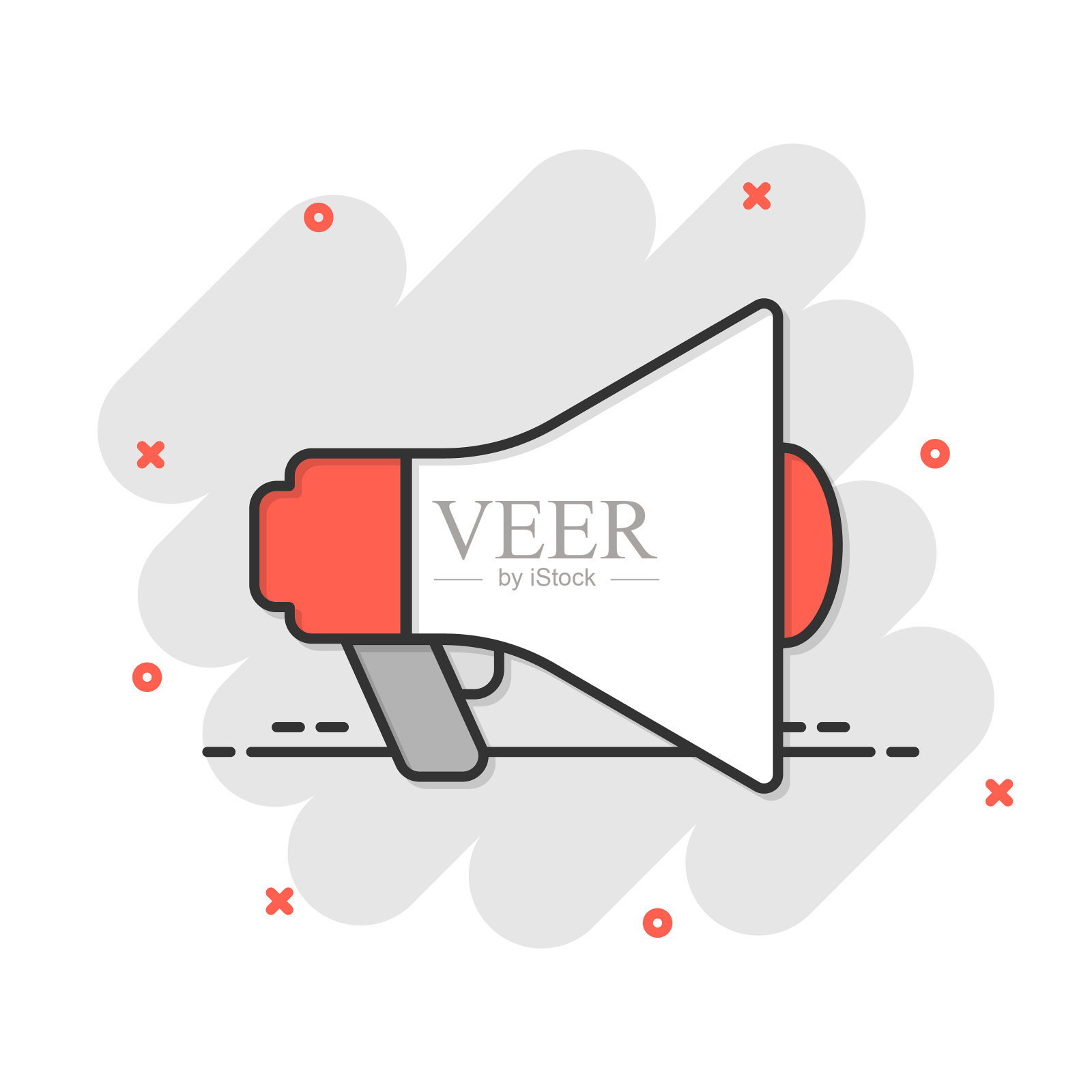 扩音器喇叭图标漫画风格的扩音器设计元素图片