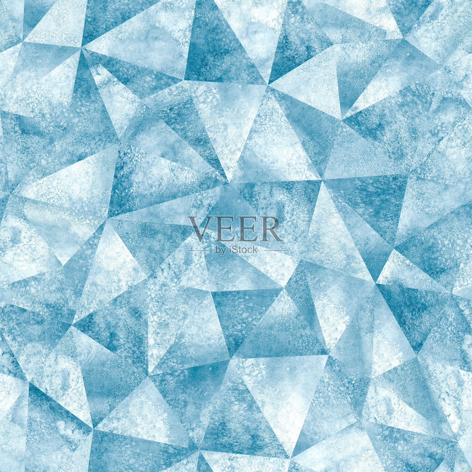 抽象几何三角形无缝图案。水彩手绘纹理插画图片素材