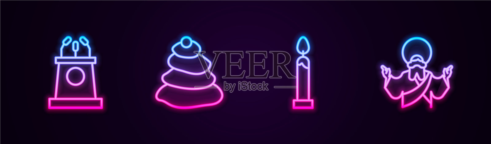 设置线，舞台，看台或论坛堆热石头插画图片素材