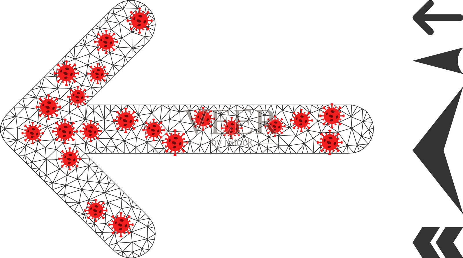 多边形尸体箭头左图标感染插画图片素材