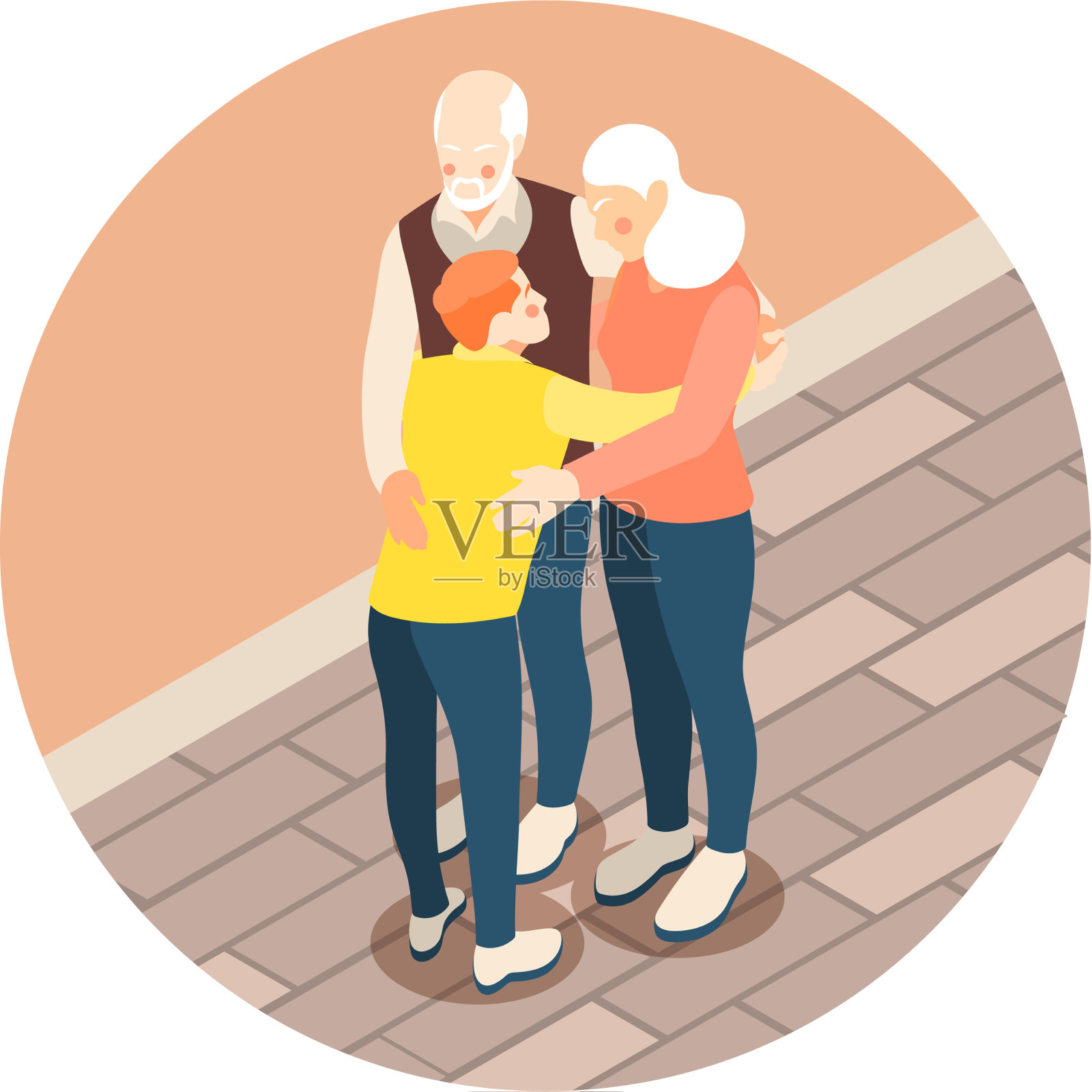 祖父母等距组成设计元素图片