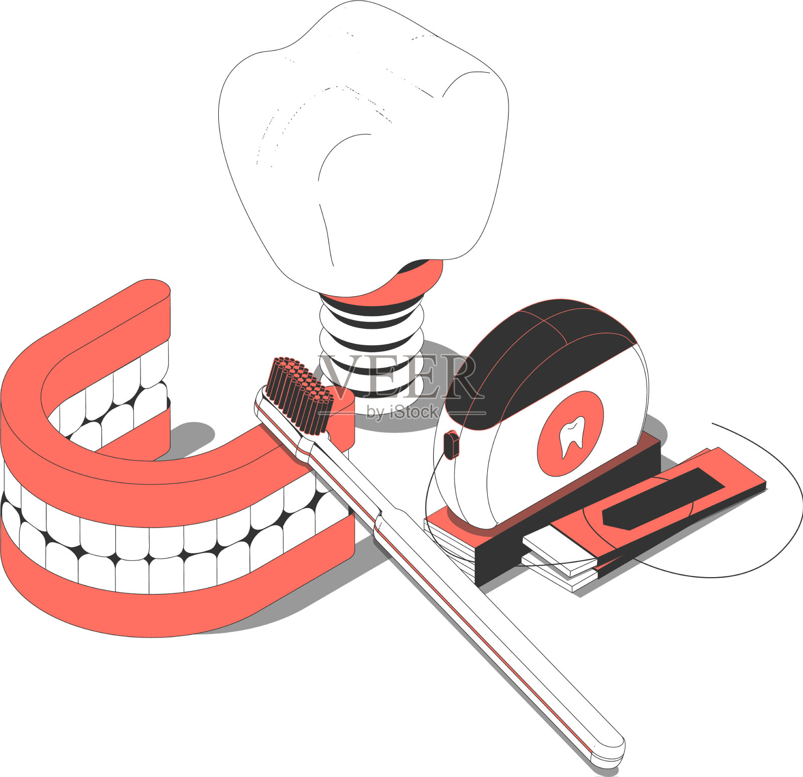 牙科等距组成设计元素图片