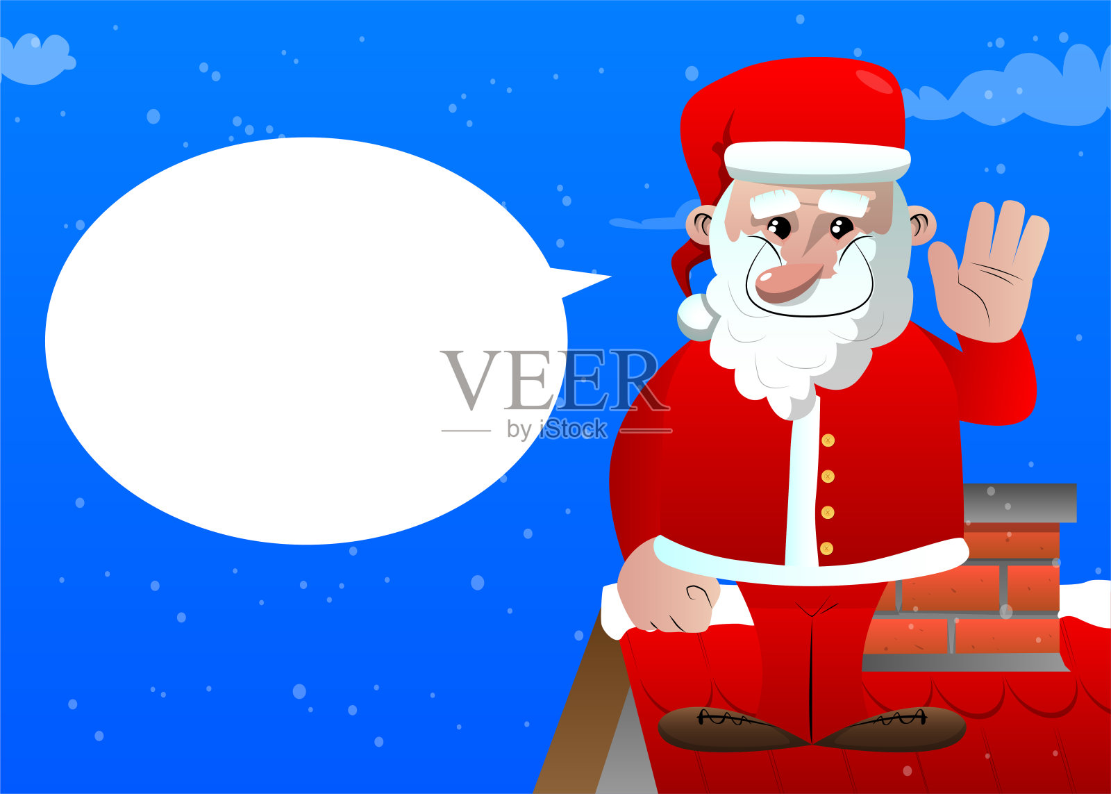 圣诞老人挥手致意。插画图片素材