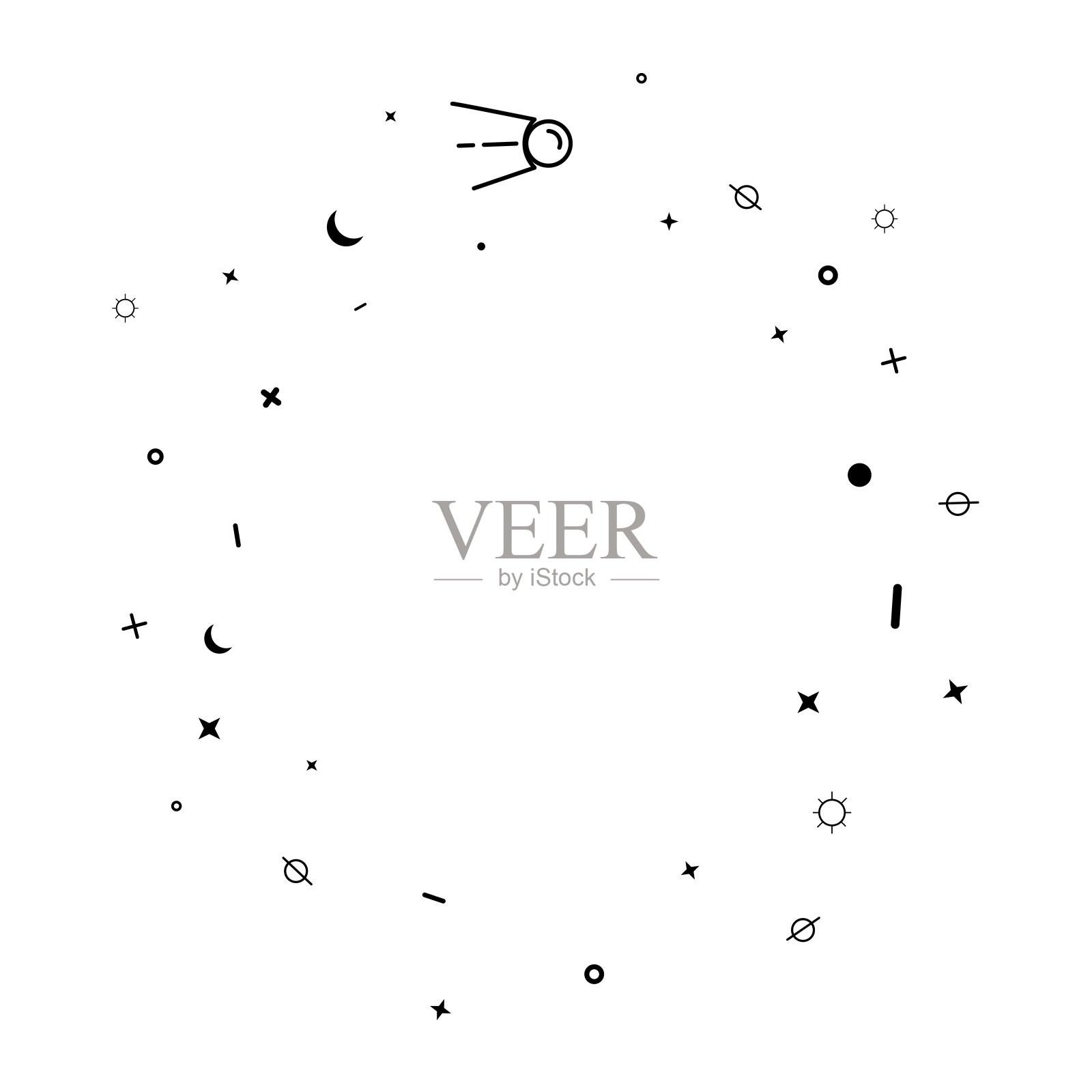 星系空间元素矢量模式插画图片素材