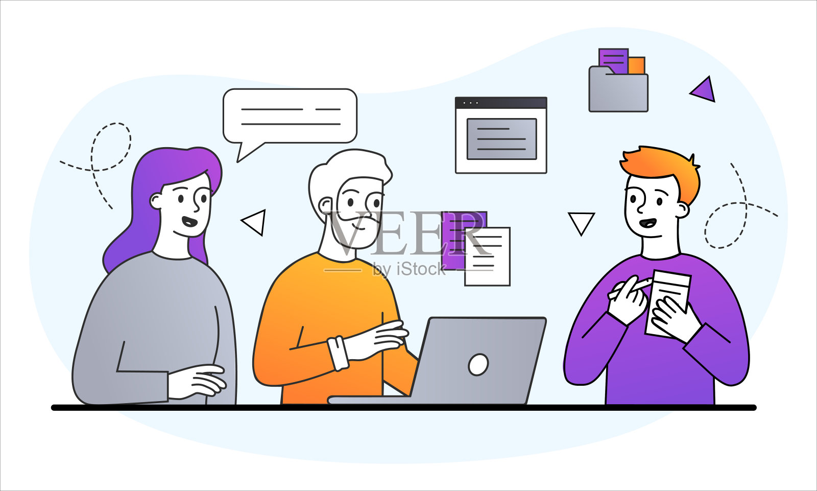 团队合作理念插画图片素材