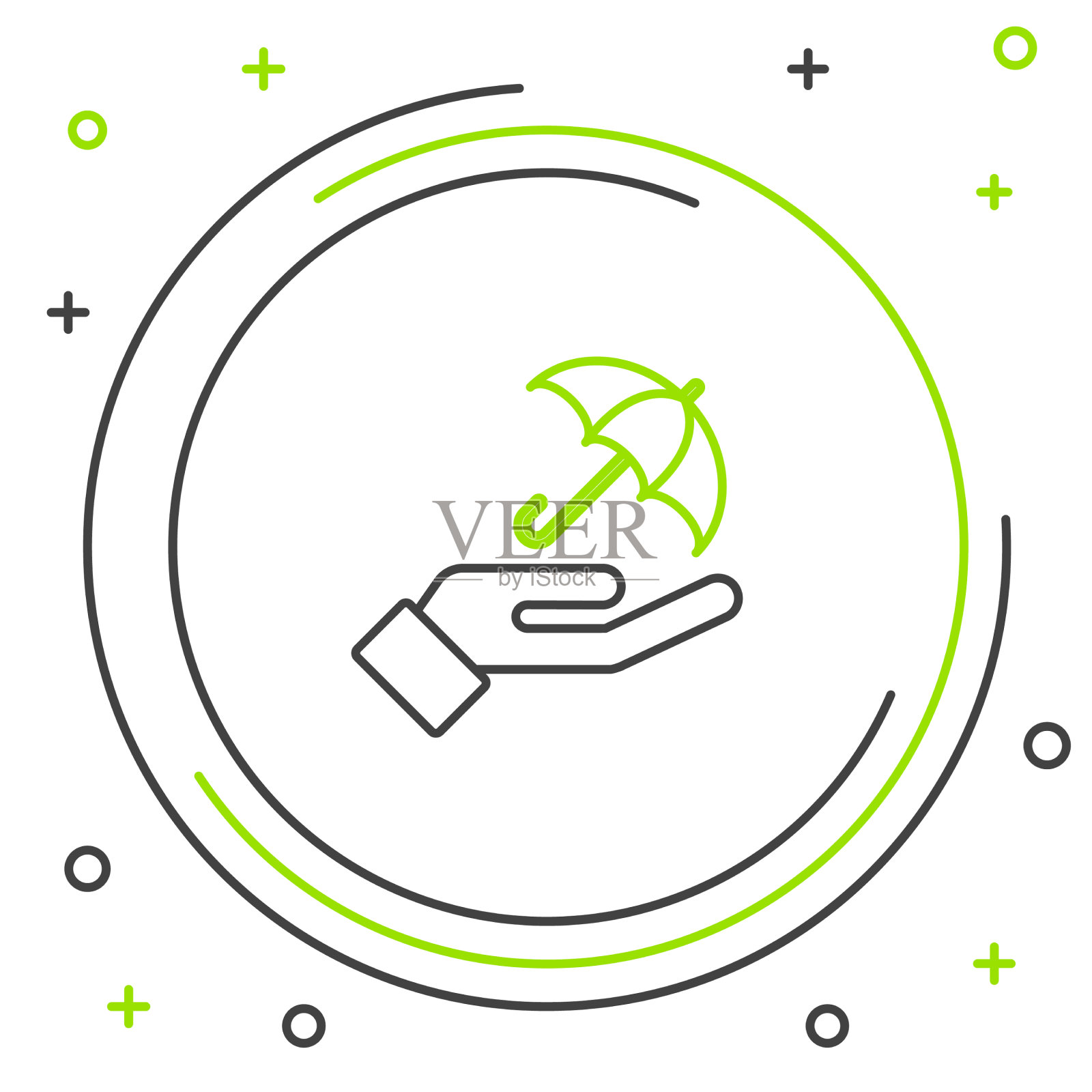 线伞在手图标隔离白色插画图片素材