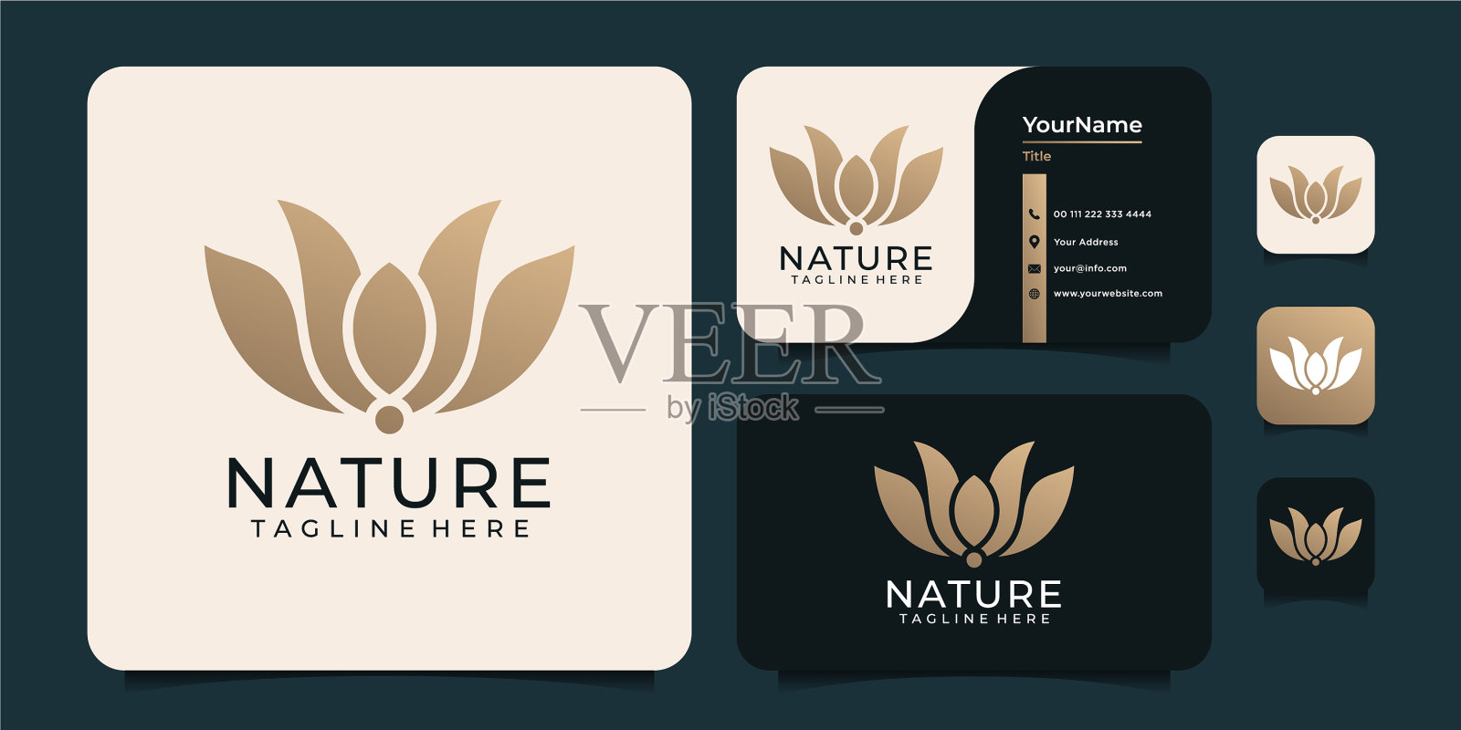 创意自然花叶禅意标志spa时尚插画图片素材