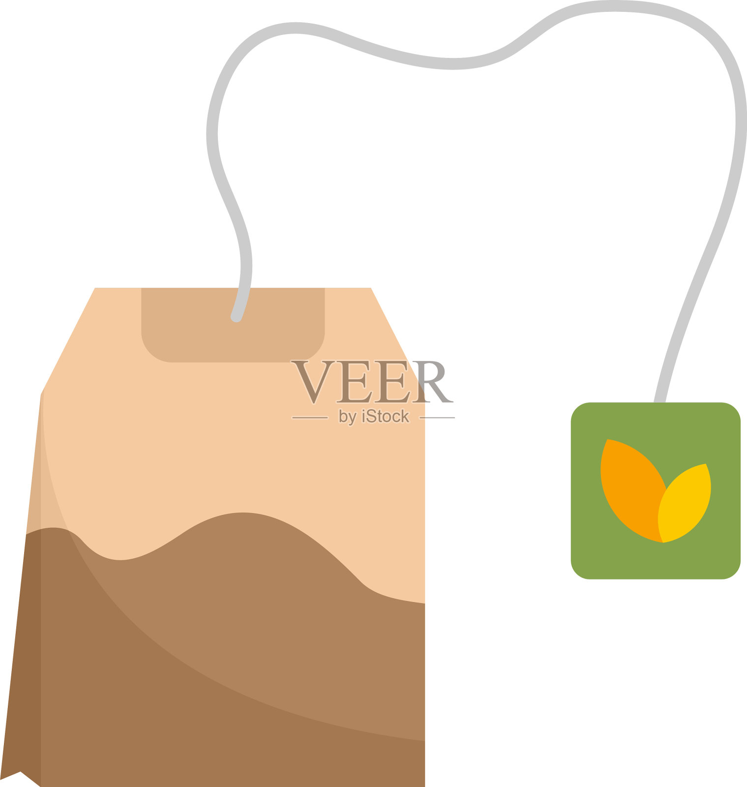 茶包图标扁平孤立设计元素图片