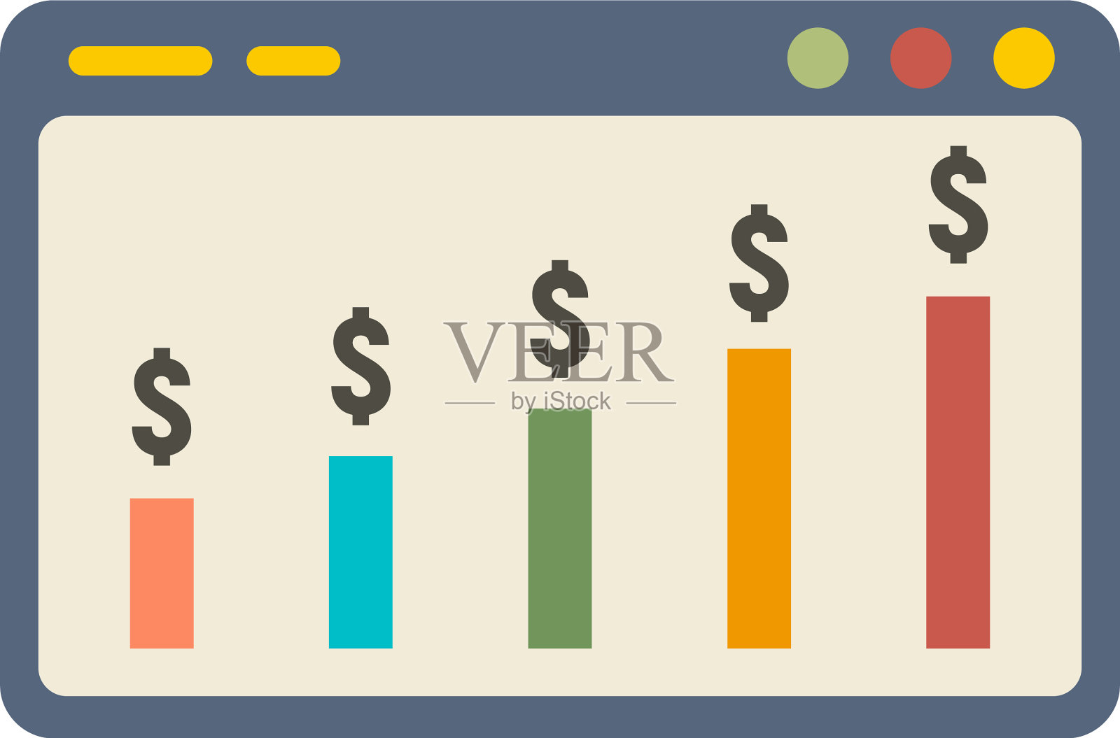 金融财图图标扁平孤立设计元素图片