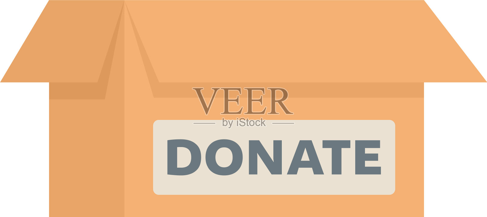 捐赠纸箱图标扁平孤立插画图片素材