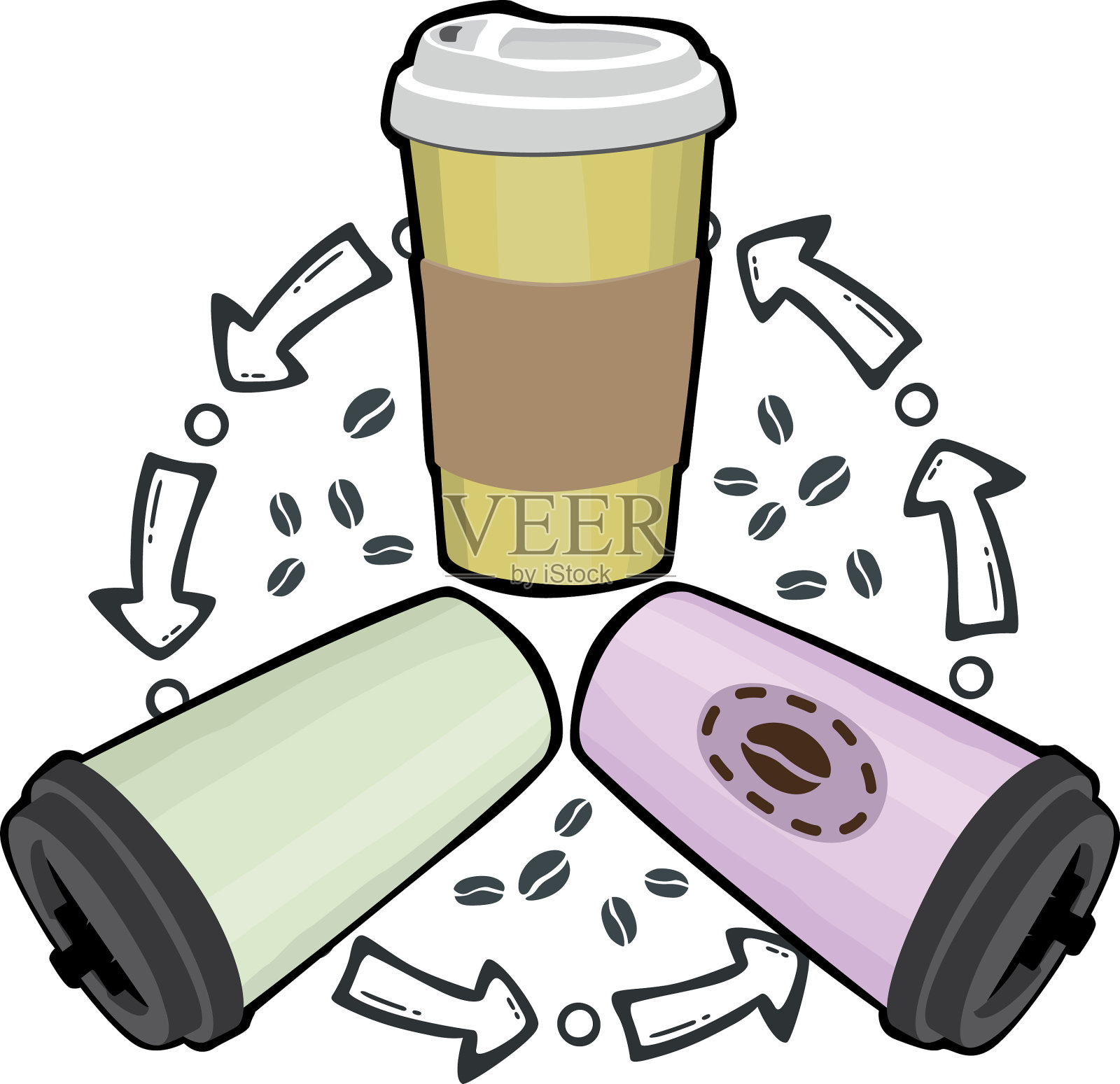 咖啡外带标志插画图片素材