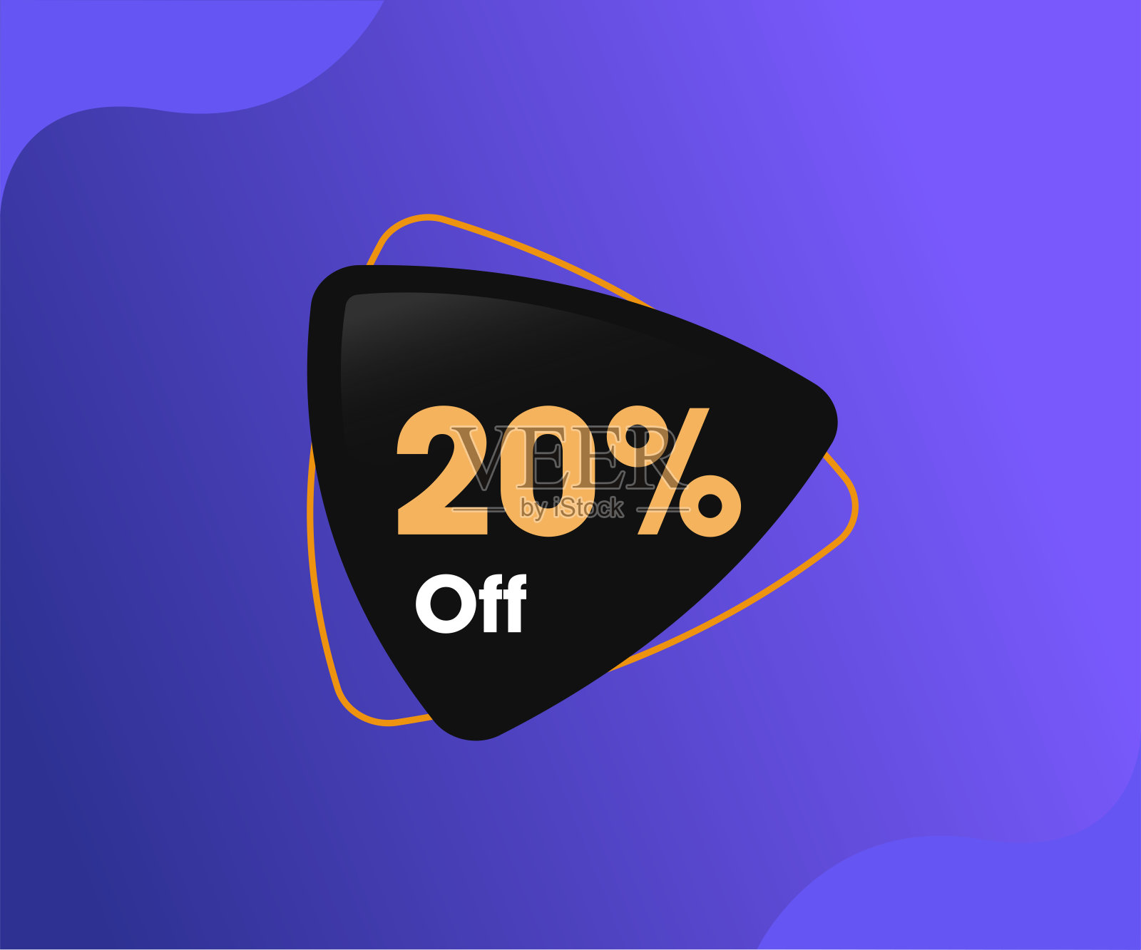 20%折扣-三角价格标签插画图片素材