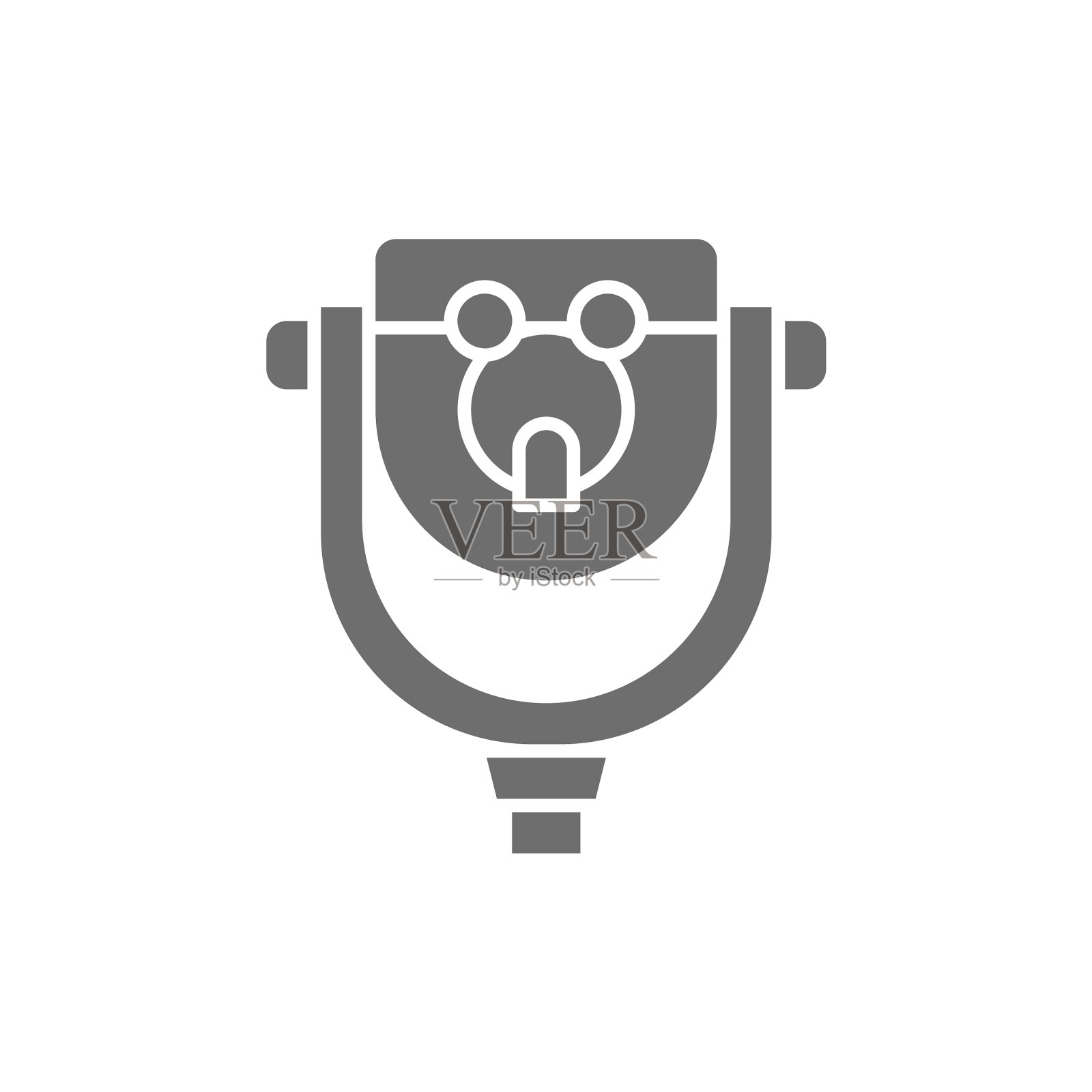 城市公共望远镜双筒望远镜潜望镜灰色设计元素图片