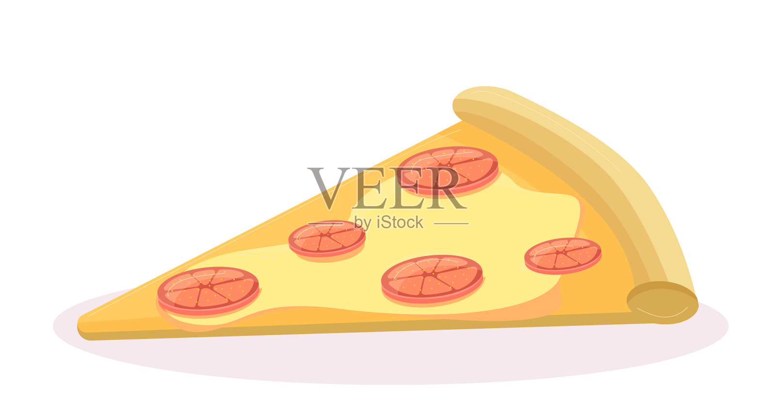 逼真的披萨配意大利辣香肠和不同的设计元素图片