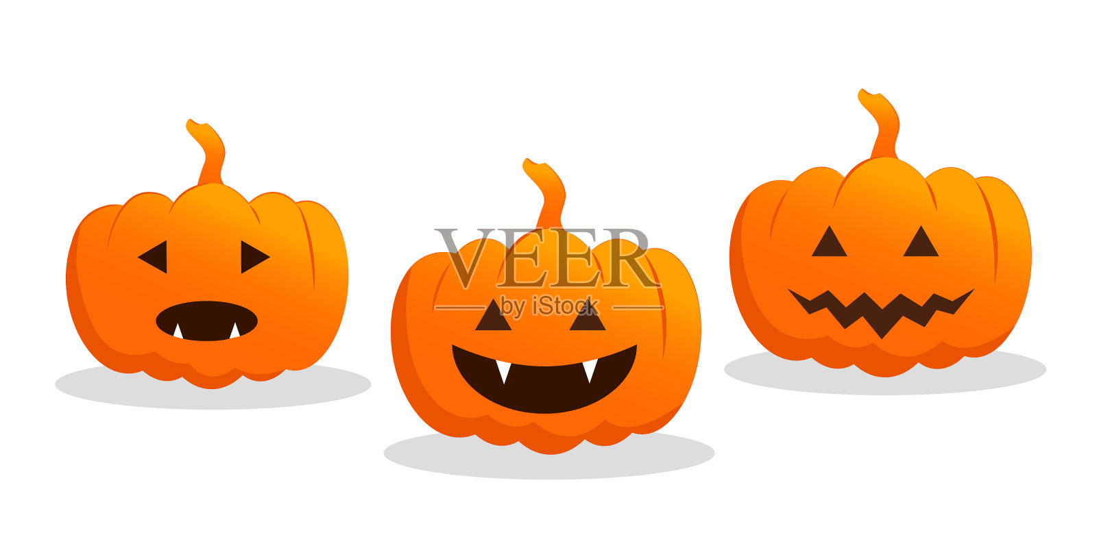 把万圣节南瓜放在白色的背景上设计元素图片