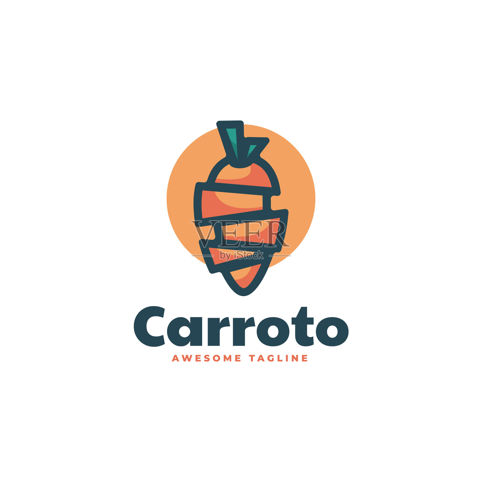 标志胡萝卜简单的吉祥物风格设计元素图片