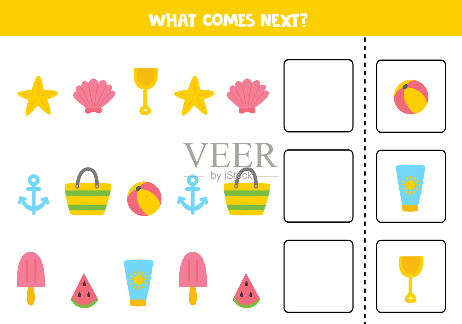 什么是下一个可爱的夏天元素的游戏插画图片素材