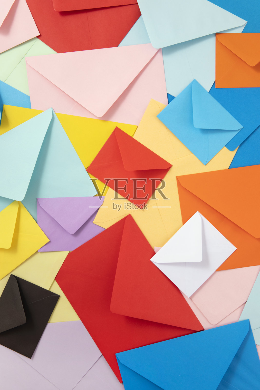 多色信封背景照片摄影图片