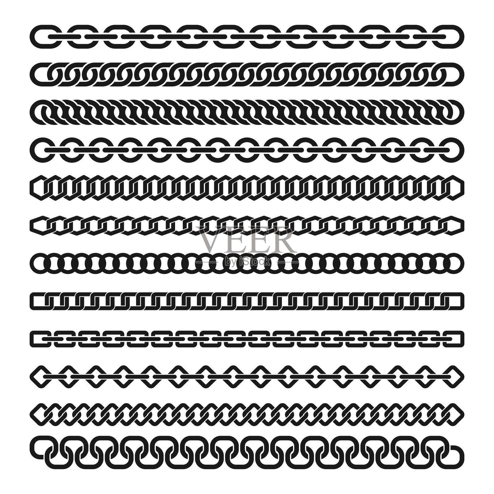 金属链设置插画图片素材