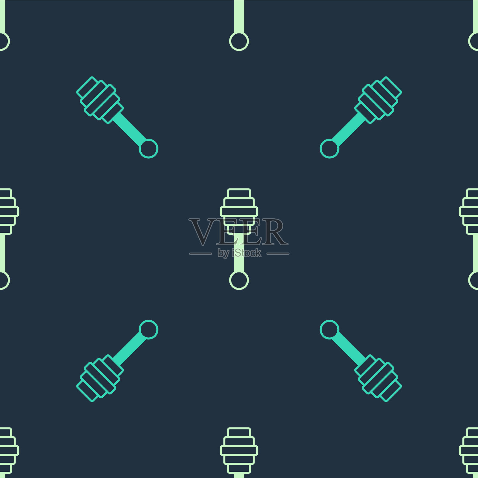 绿色和米色蜂蜜勺棒图标孤立插画图片素材