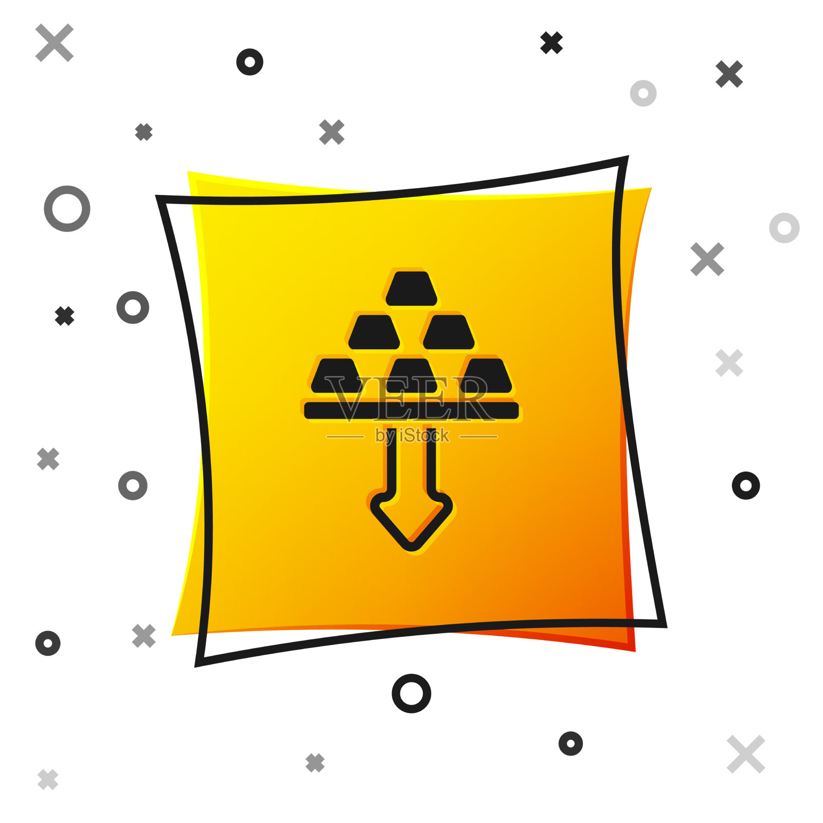 黑色的金条图标孤立在白色的背景图标素材