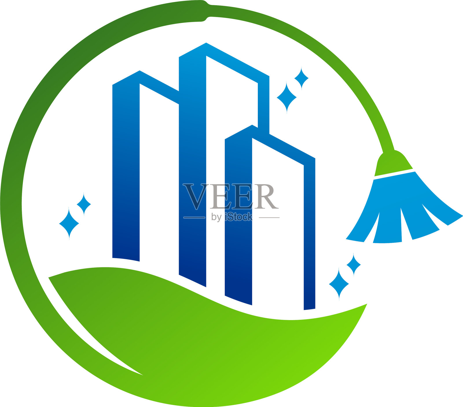 自然城市清洁标志模板创意清洁设计元素图片