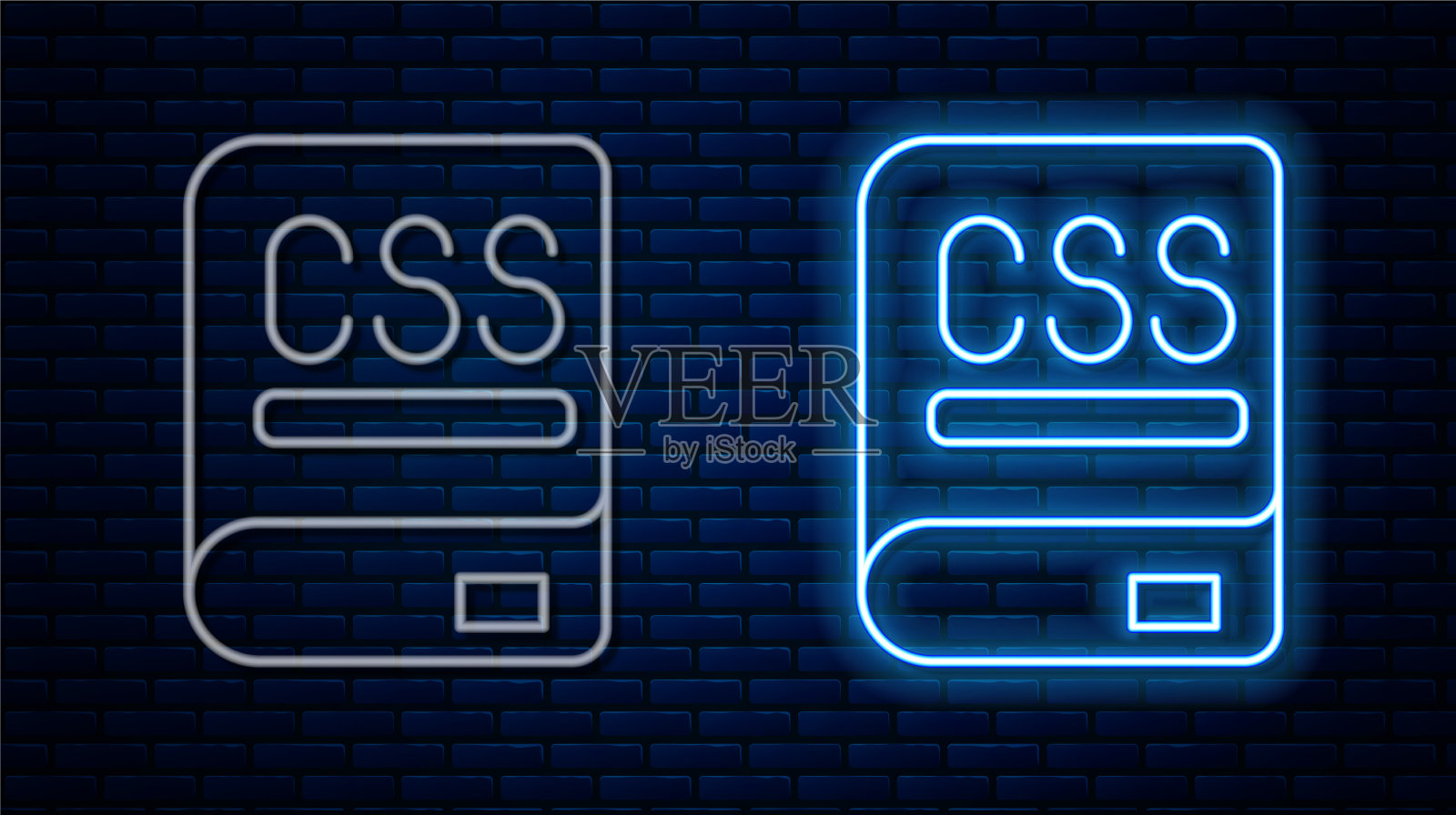 发光的霓虹灯线书编程图标插画图片素材