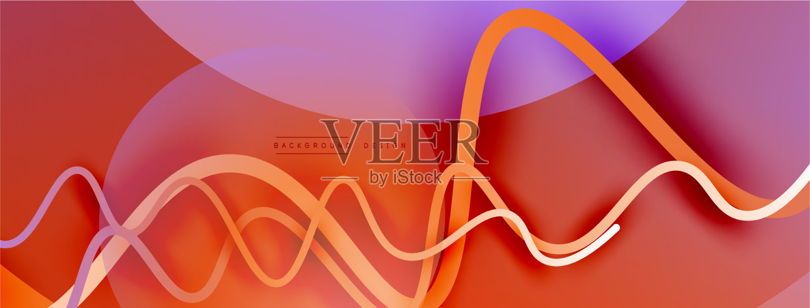 抽象梯度背景与波浪线插画图片素材