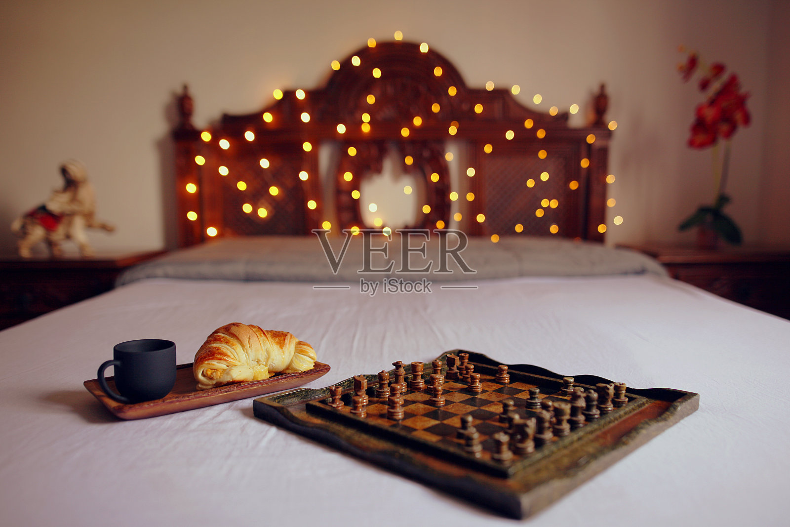 国际象棋和咖啡照片摄影图片