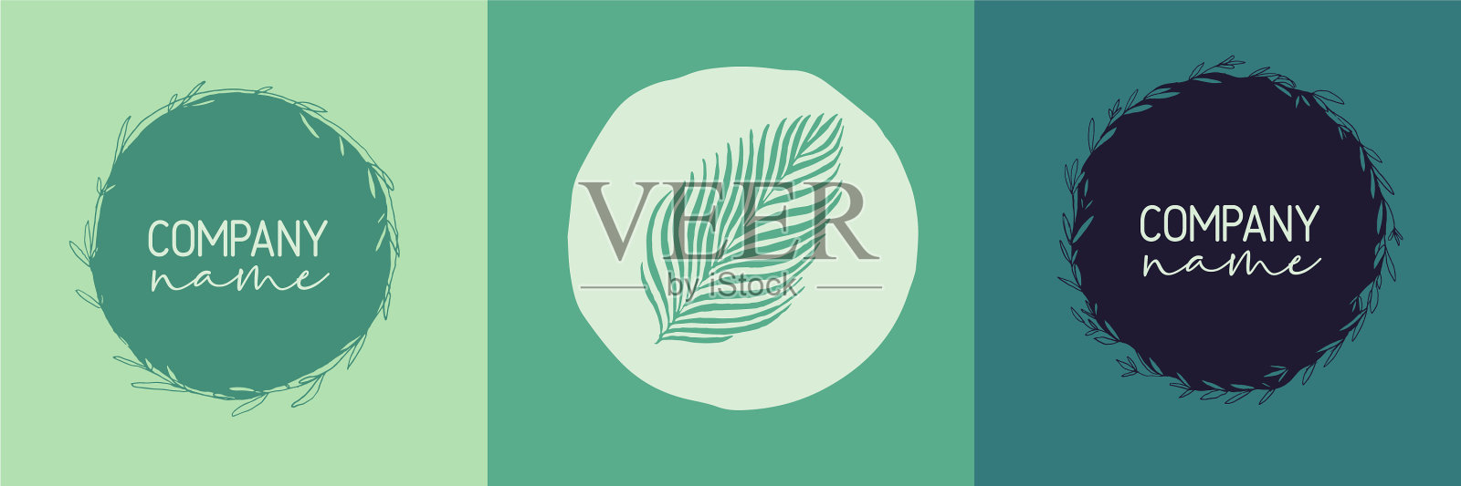 有机生态自然标志插画图片素材