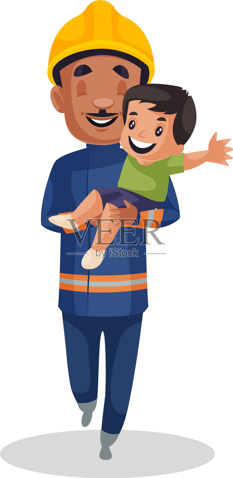 消防员卡通人物设计元素图片