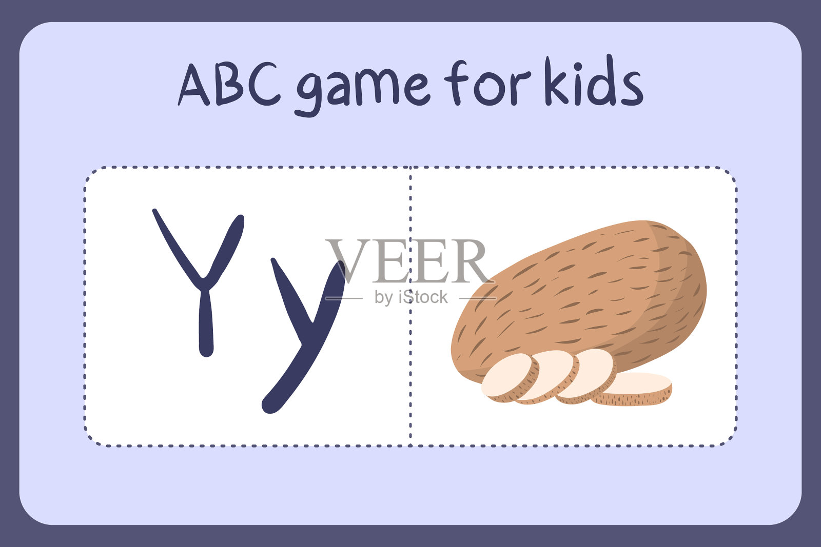 儿童字母小游戏在卡通风格插画图片素材