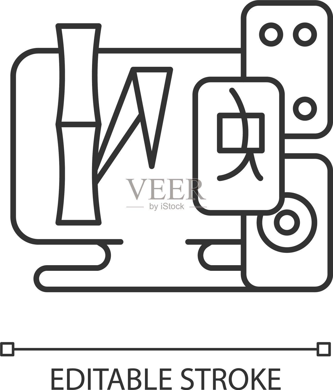 瓷砖游戏线性图标设计元素图片