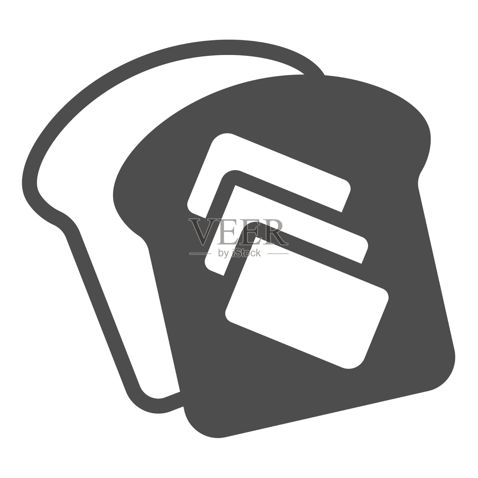 吐司面包与黄油固体图标图标素材