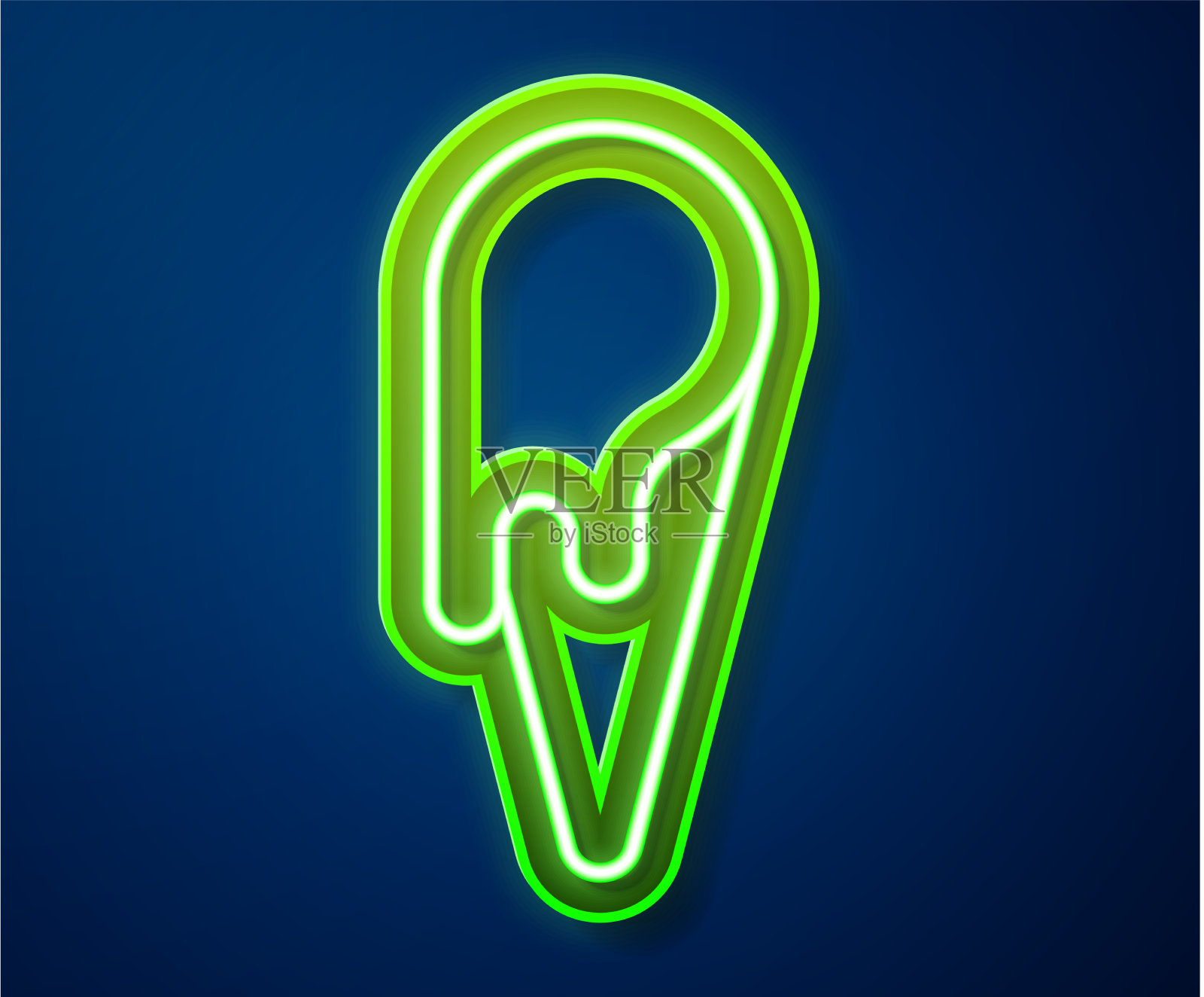 闪烁的霓虹灯线冰淇淋华夫饼图标插画图片素材