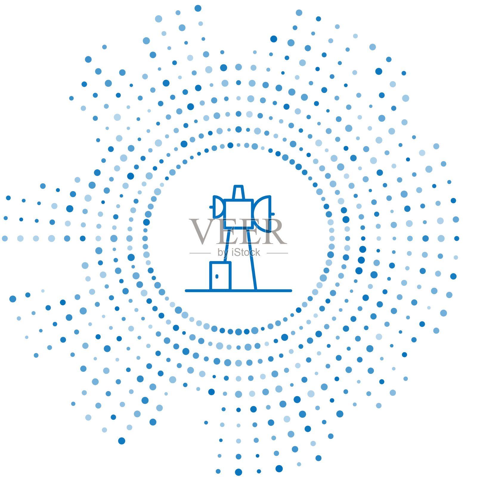 蓝线天线图标隔离在白色插画图片素材