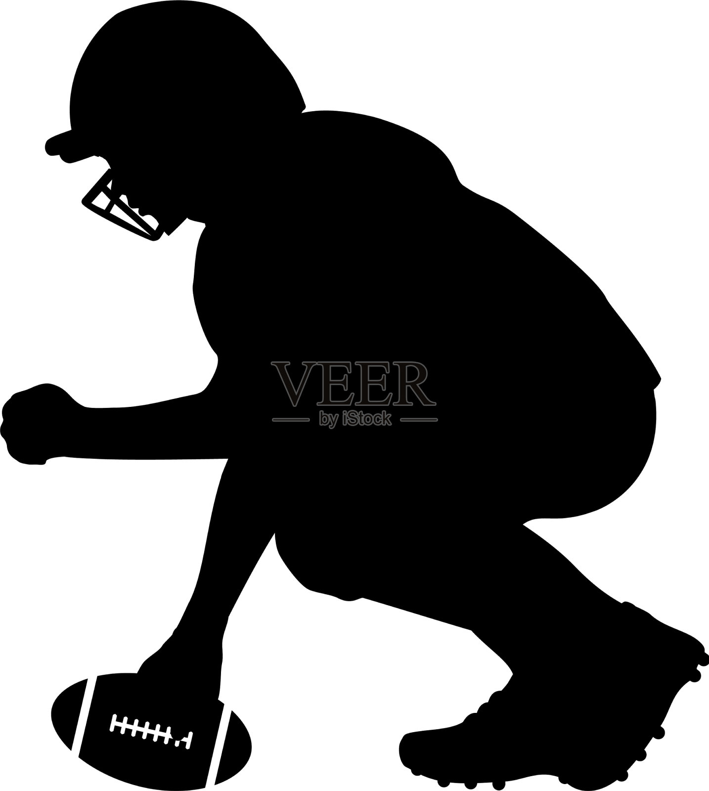 剪影美式足球运动员男孩的象征设计元素图片