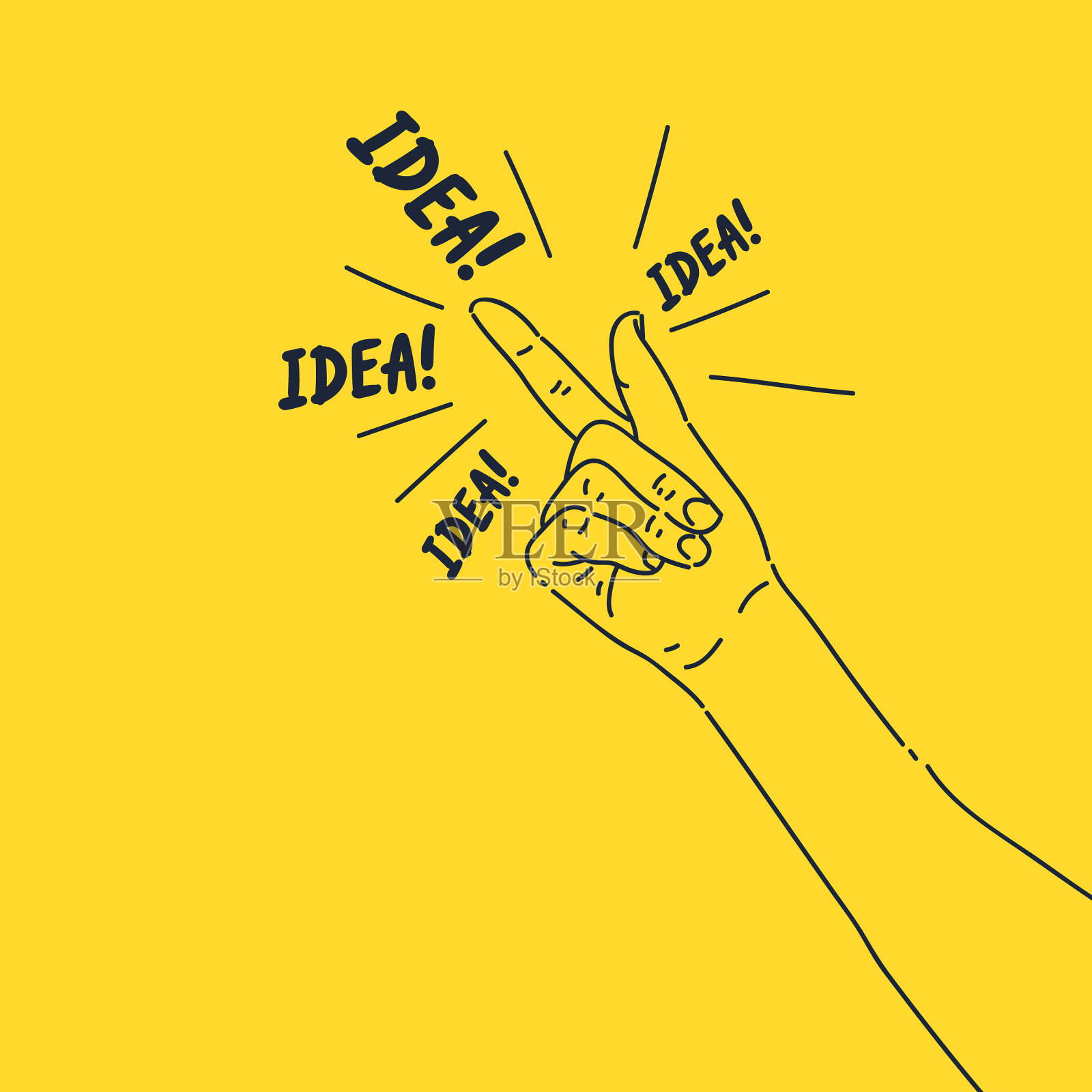 一个手势，点击拇指和插画图片素材