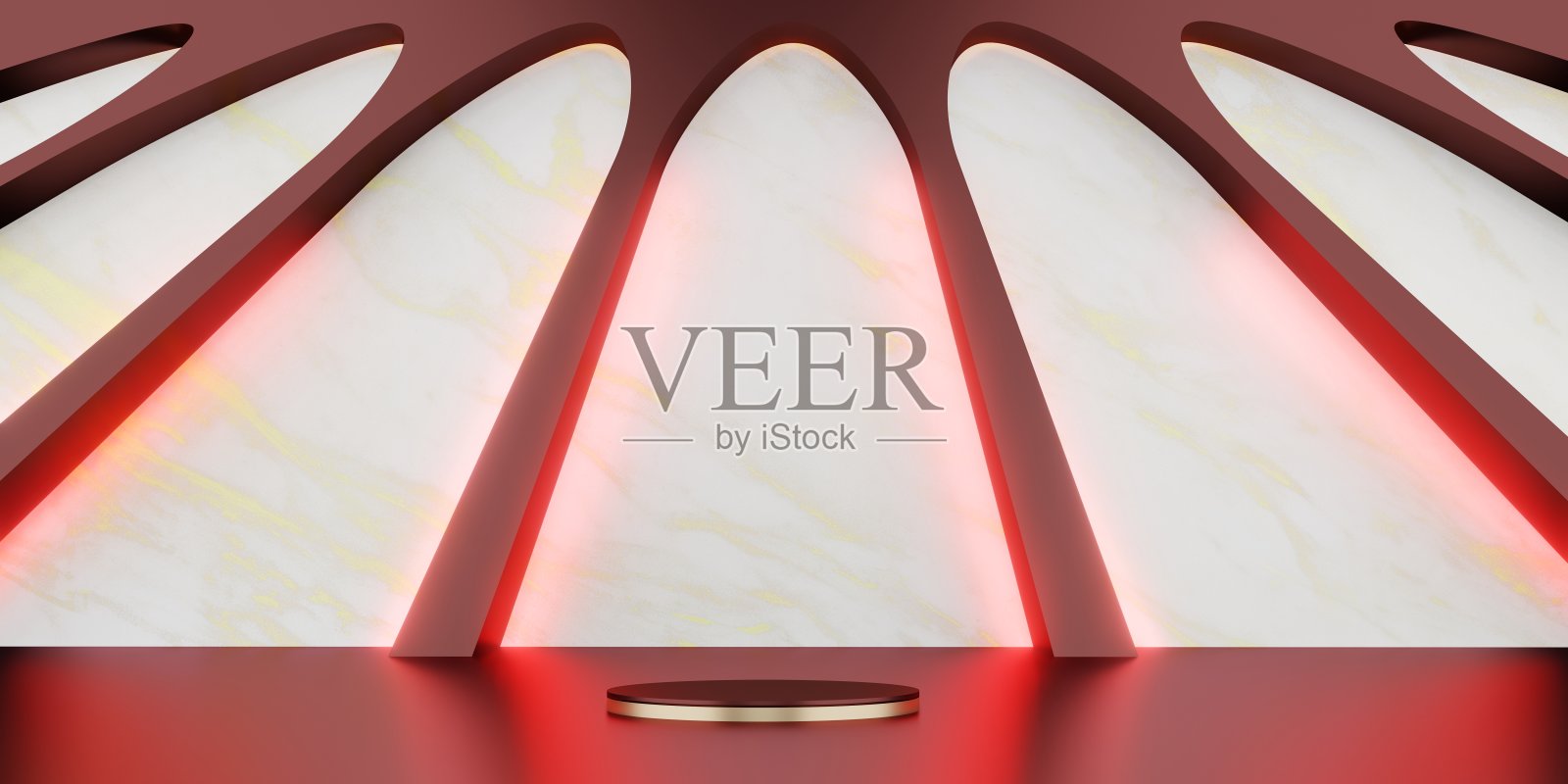 经典复古风格的场景与产品展台3D插图照片摄影图片