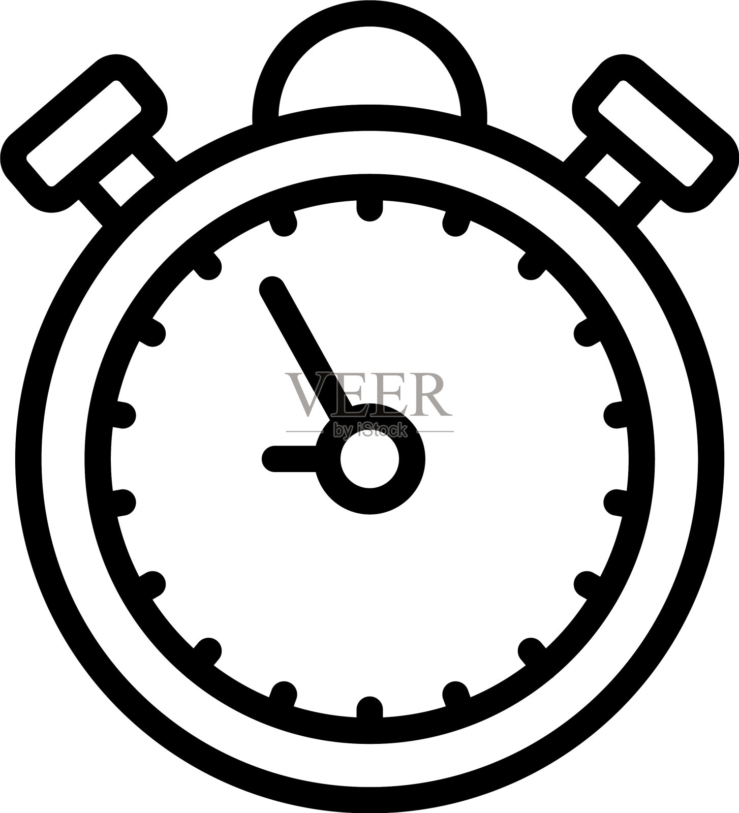 秒表图标大纲时间截止插画图片素材