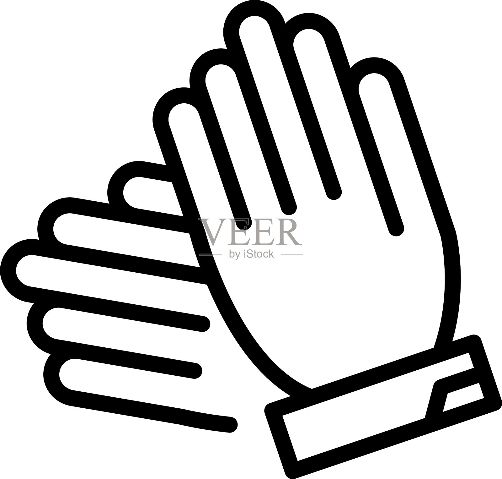 干净的拍手图标勾勒出人们的手插画图片素材