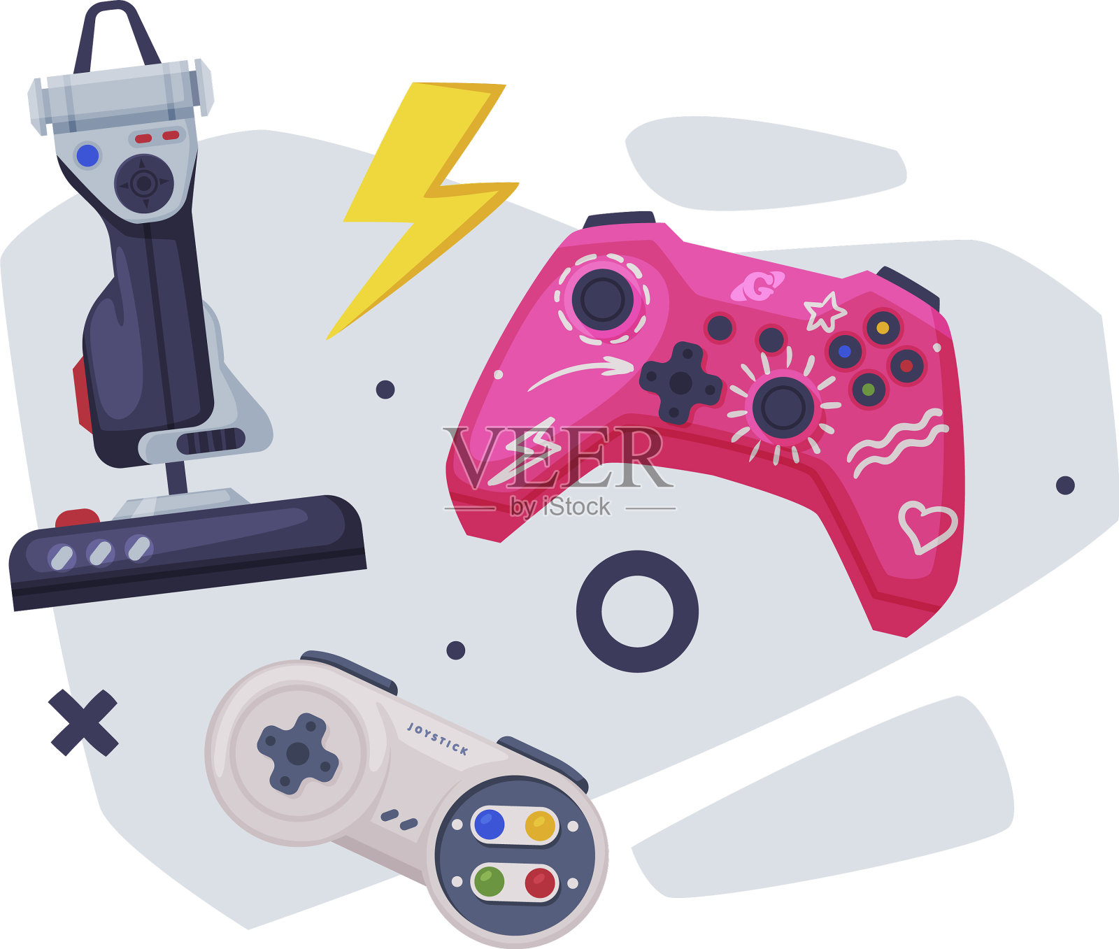 游戏操纵杆设置游戏手柄控制器控制台设计元素图片