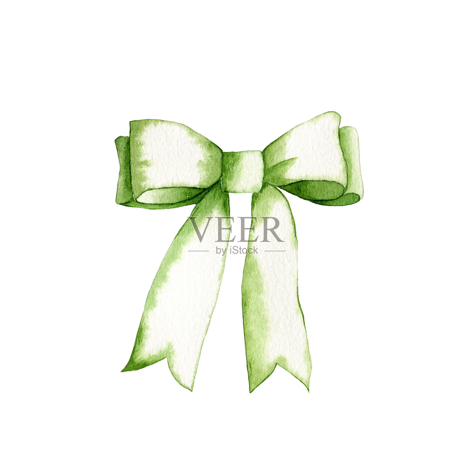 装饰的弓。水彩插图。设计元素图片