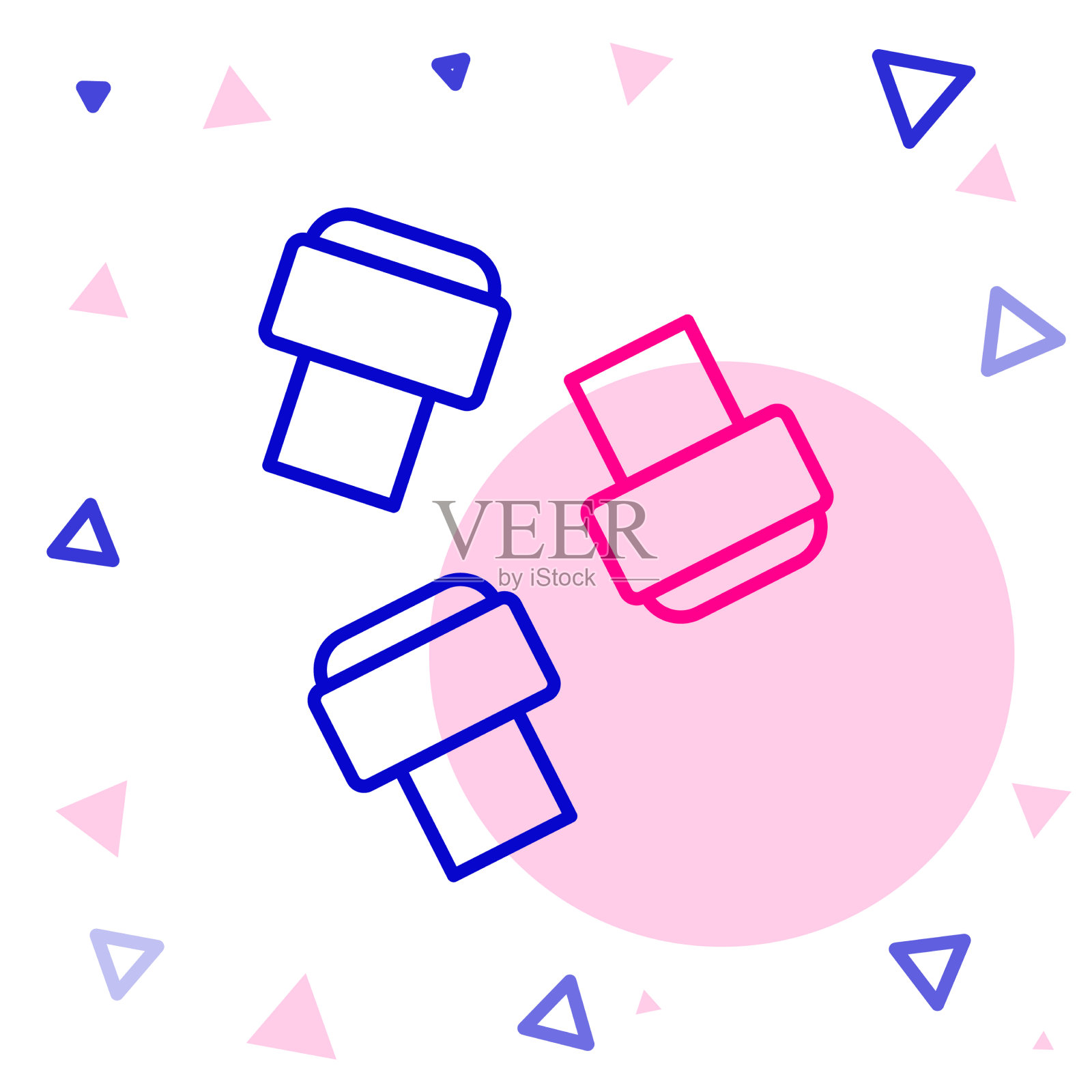 线标记笔附件图标隔离在白色上插画图片素材